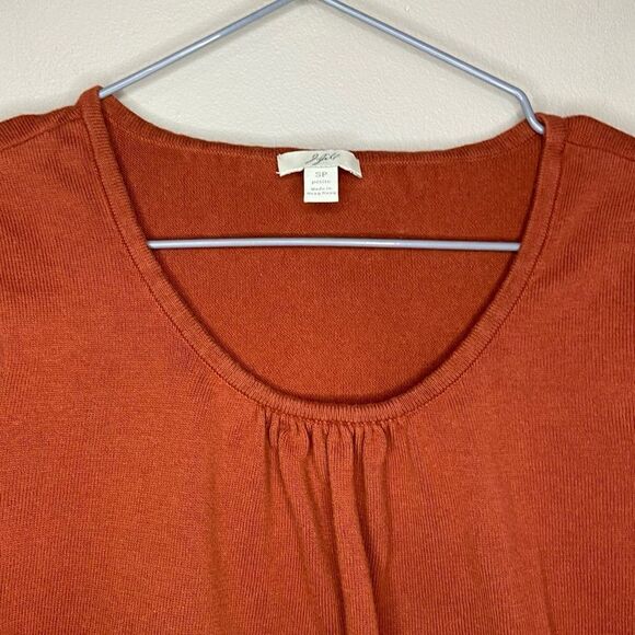 J. Jill Terracotta/Orange Scoop-Neck Rolled Hem T-Shirt Size Small Petite - Picture 3 of 6
